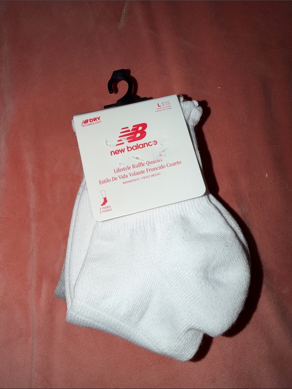 New Balance White Quarter Athletic Socks - 2 Pack